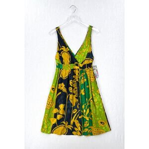 JAMS WORLD Sleeveless Midi Dress Women Medium Pineapple Patch Hawaiian Beach NEW